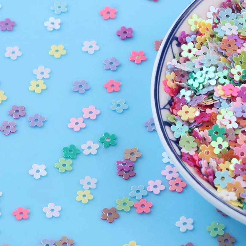 20 g/lotto 5mm a forma di fiore in PVC Paillettes sciolte Paillettes Glitter per Nail Art Manicure cucito decorazione di nozze coriandoli fai da te