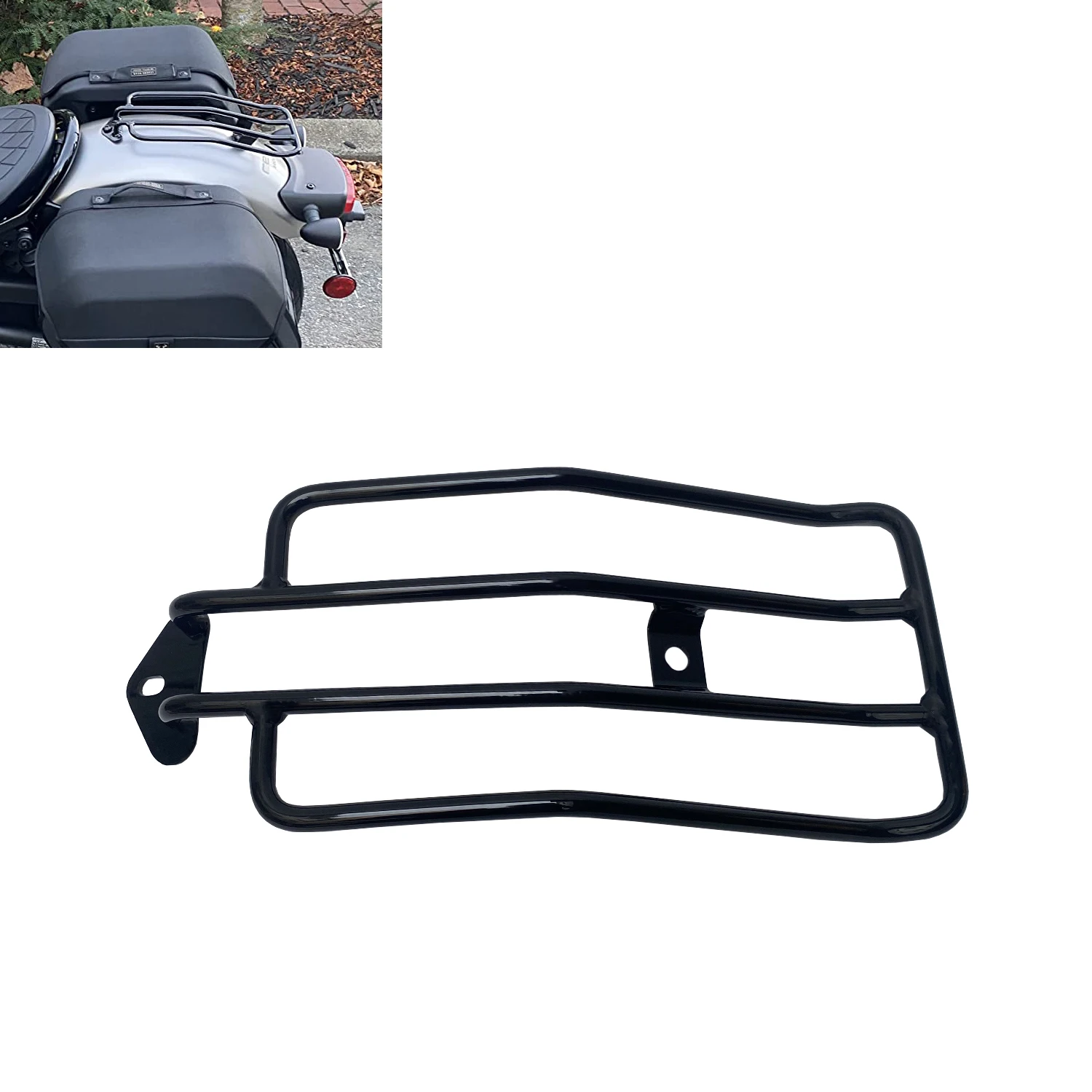 

Black Fender Luggage Rack Cargo Bracket Carrier For Honda Rebel CM CMX 300 500 2017-2024