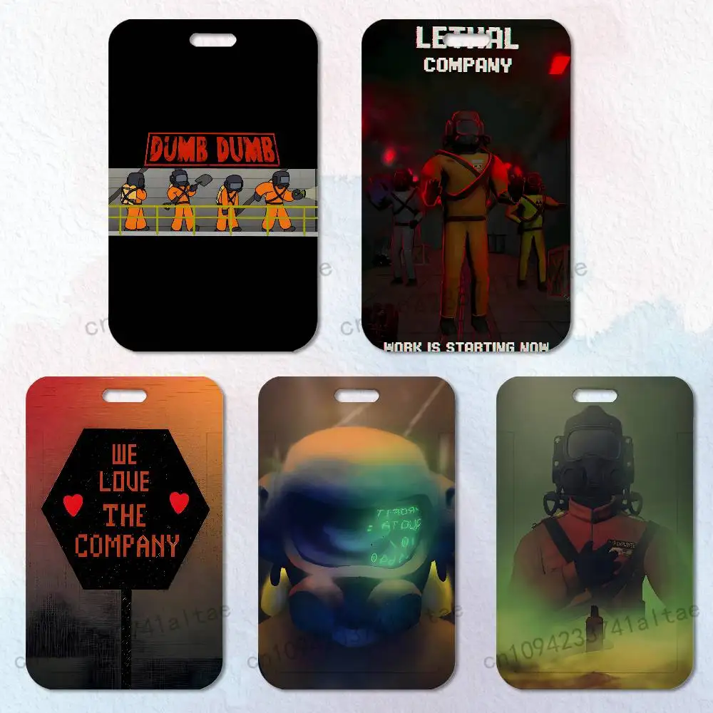 

Game L-Lethal Company Card Holder Lanyard Camera Neck Strap Credit Card Case ID Badge Credentials Protection