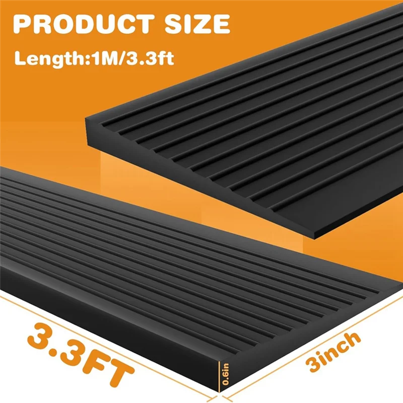 휠체어 및 유모차를 위한 원활한 출입구 전환을 위한 GTBL 검정색 자체 접착식 임계값 램프