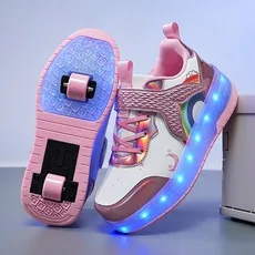 

NEW Girls Boys Roller Shoes with LED Light Up Wheels Sneakers Kids Roller Skates Shoes for Kids for Children Christmas Gift