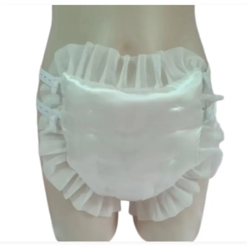 Man Fill Cotton Cotton T-back Thong Panties Satin Lace Trim Soft Silky Fluffy Cotton Pad Briefs Private Party Costume