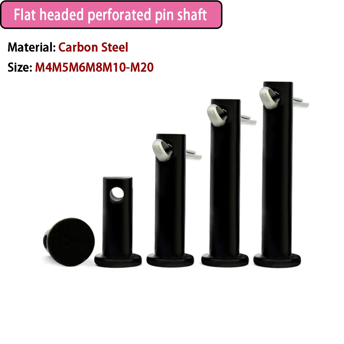 Carbon Steel Perforated Dowel Pins - Flat Head Cylindrical Locating Pins Clevis Pins M4M5M6M8M10M12M14M16M20