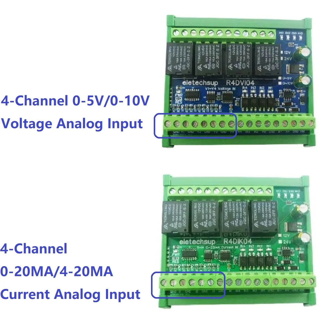 

4AI-4DI-4DO 4-20MA 0-5V 0-10V Analog Digital Mixed IO Module Modbus RTU RS485 Relay Board Current Voltage ADC DC 12V/24V