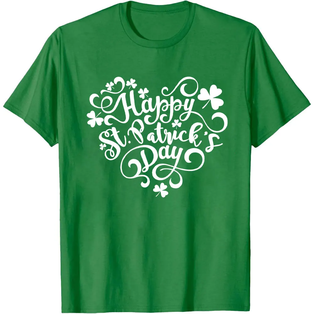 2024 Happy St Patricks Day Shirt Saint Patrick\'s Day Love Heart T-Shirt Summer Tops