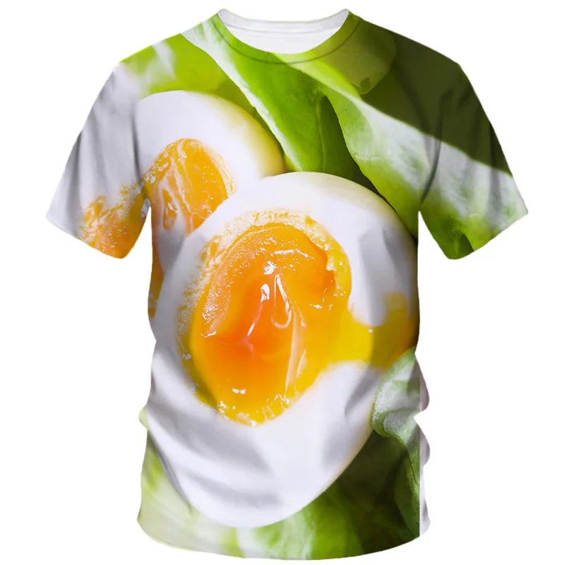 Summer Funny New 3D Eggs Printing T Shirt For Men Children Fashion Streetwear Short Sleeves Harajuku Y2k Tee Shirts Cute Clothes