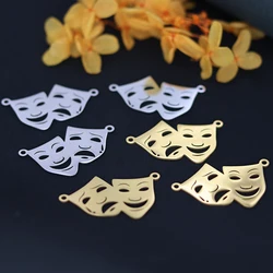 3pcs Drama Performing Arts Comedy And Tragedy Mask Charms Pendants For DIY Crafting Bracelet Necklace Jewelry Making Accessories