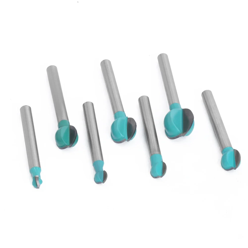 Broca enrutadora de punta de bola de carburo de tungsteno, vástago de 6mm, fresado CNC de madera, tallado, punta de núcleo de radio MC06003, 1 ud.