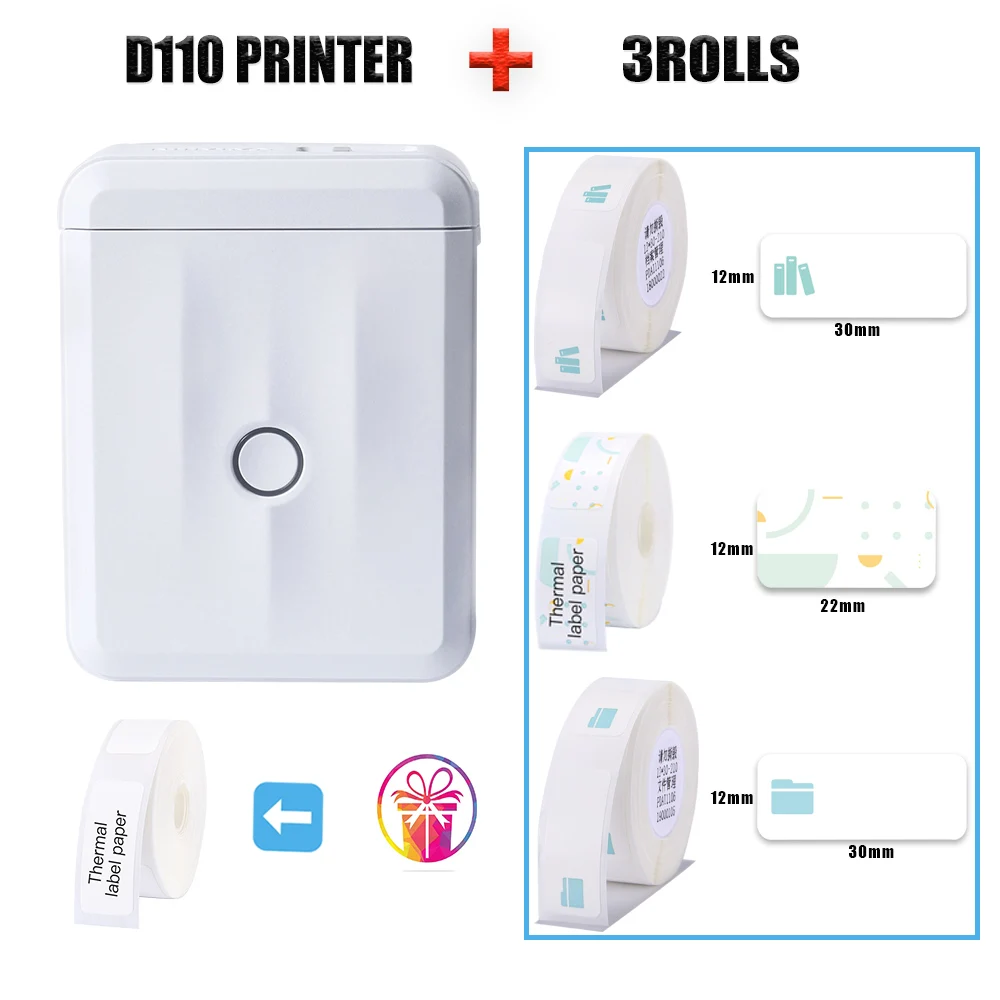 Wireless Label Printer Mini Portable D110 Niimbot Thermal Desktop Printer Ink-free Bluetooth Connection Print Custom Label Forms