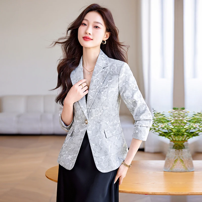Alyssa Elegant Long-Sleeved Suit Jacket for Professional Business Women Fashionable High-Quality Spring 2026 Clothing
