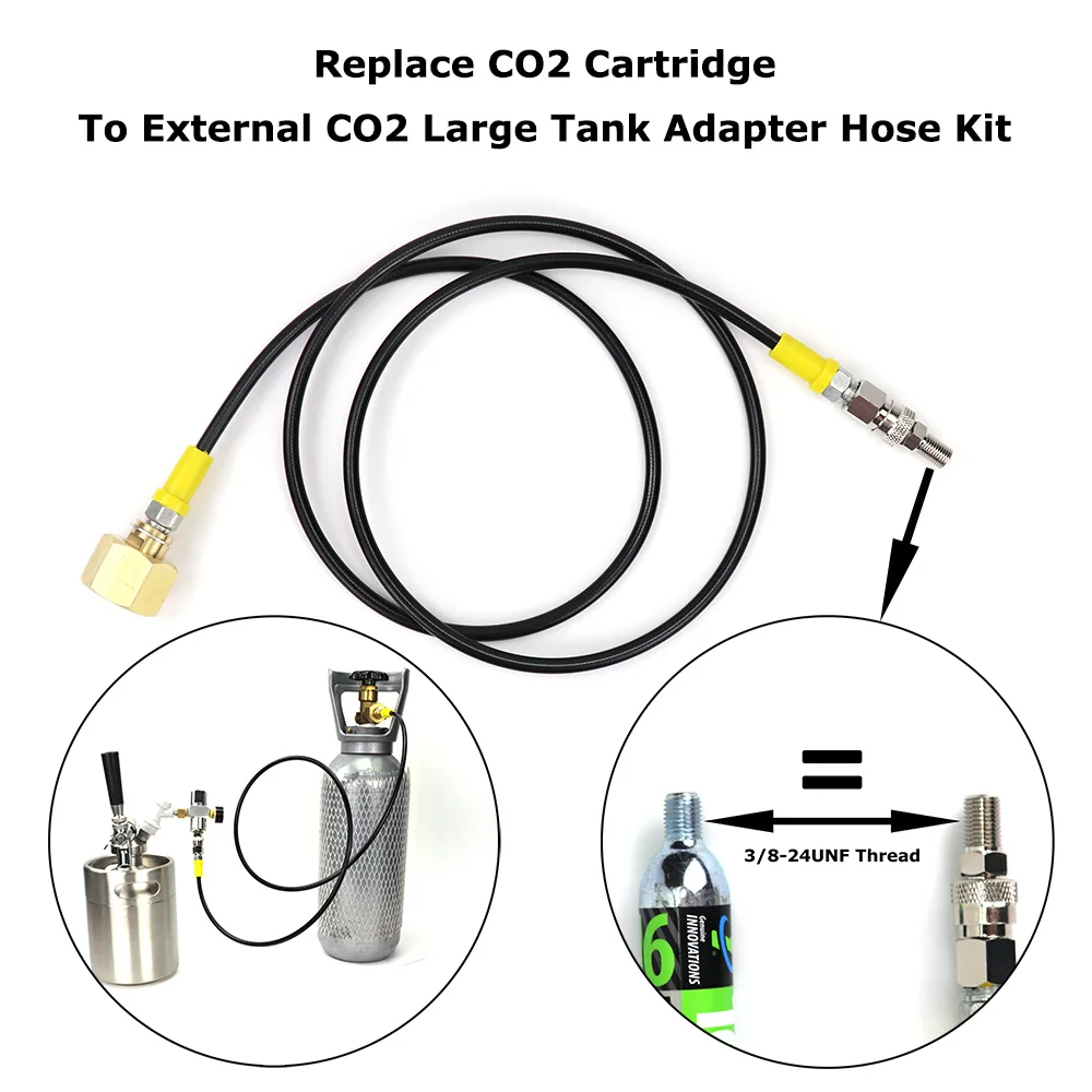 Новый заменяемый картридж CO2 на внешний адаптер для резервуара Co2 и комплект шлангов W21.8-14 или CGA320 G3/4 Вт/быстроразъемный соединитель