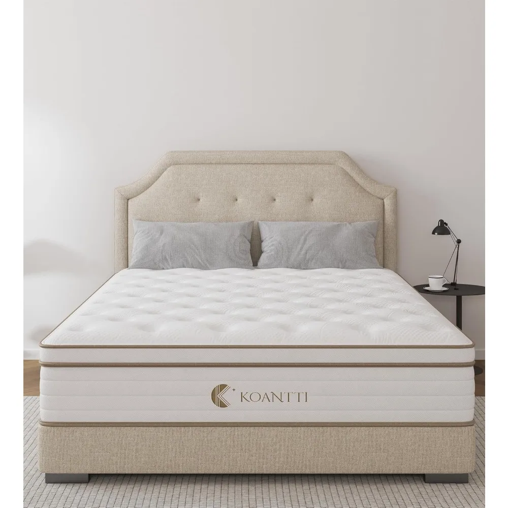 

Queen Size Mattress,10 Inch Memory Foam Hybrid White Queen Mattresses in a Box,Individual Pocket Spring Breathable Comfortable