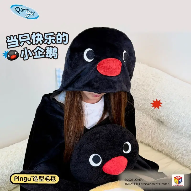 

Одеяло с пингвином в стиле аниме, зимнее теплое креативное практичное периферийное одеяло, легкие игрушки для хранения, подарок-сюрприз, коллекционная