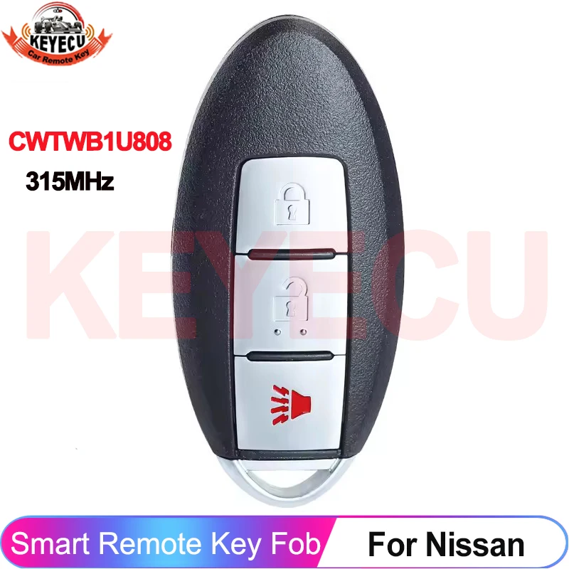 KEYECU CWTWB1U808 For Nissan Cube Juke Quest Leaf Versa Note 2011-2017 315MHz ID46 Chip 3 Buttons Car Remote Key 285E3-IKM0D