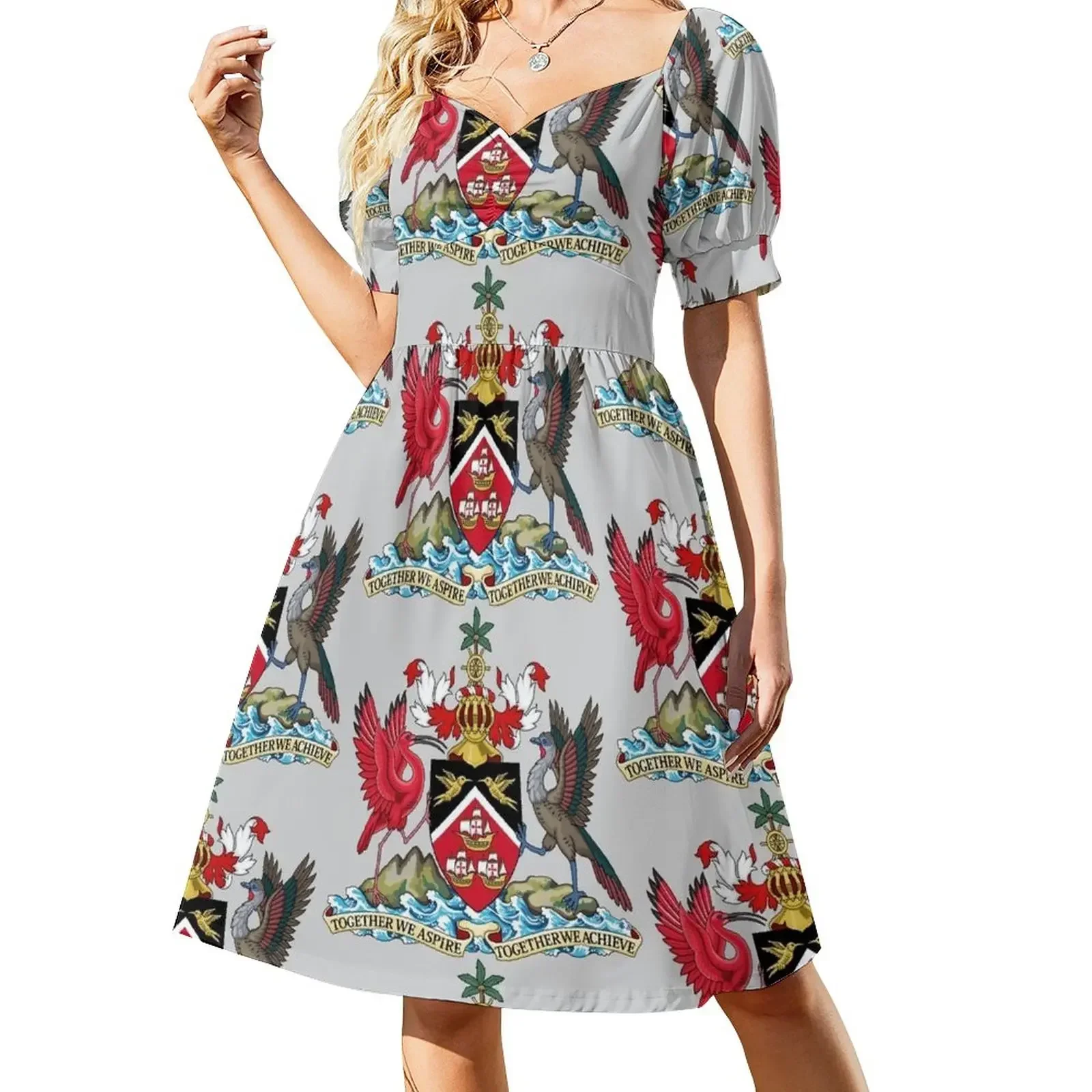 

Trinidad and Tobago Coat of arms Sleeveless Dress womans clothing long sleeve dresses wedding dresses for parties Dress