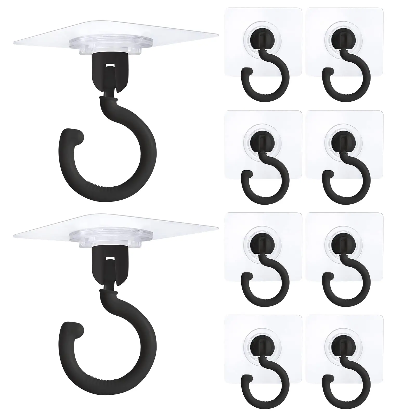 Under Cabinet Hooks Plastic Heavy Duty Adhesive Hooks Utility Hooks for Ceiling Hanging for Kitchen Bathroom Bedroom Wall Hooks