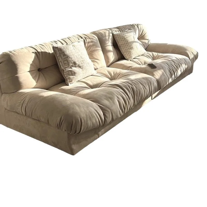 

Облачный диван в кремовом стиле для гостиной, маленькой квартиры, светлый, роскошный дизайнерский диван с высоким смыслом, современный простой диван из матовой ткани