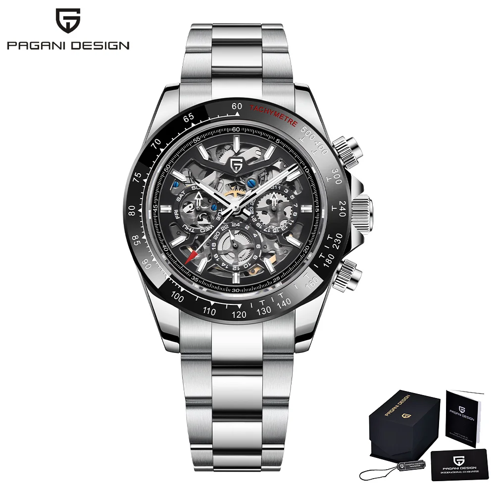 PAGANI DESIGN New Luxury Leisure Men's Mechanical Wristwatch 40mm Waterproof Sapphire Crystal Stainless Steel Reloj Hombre