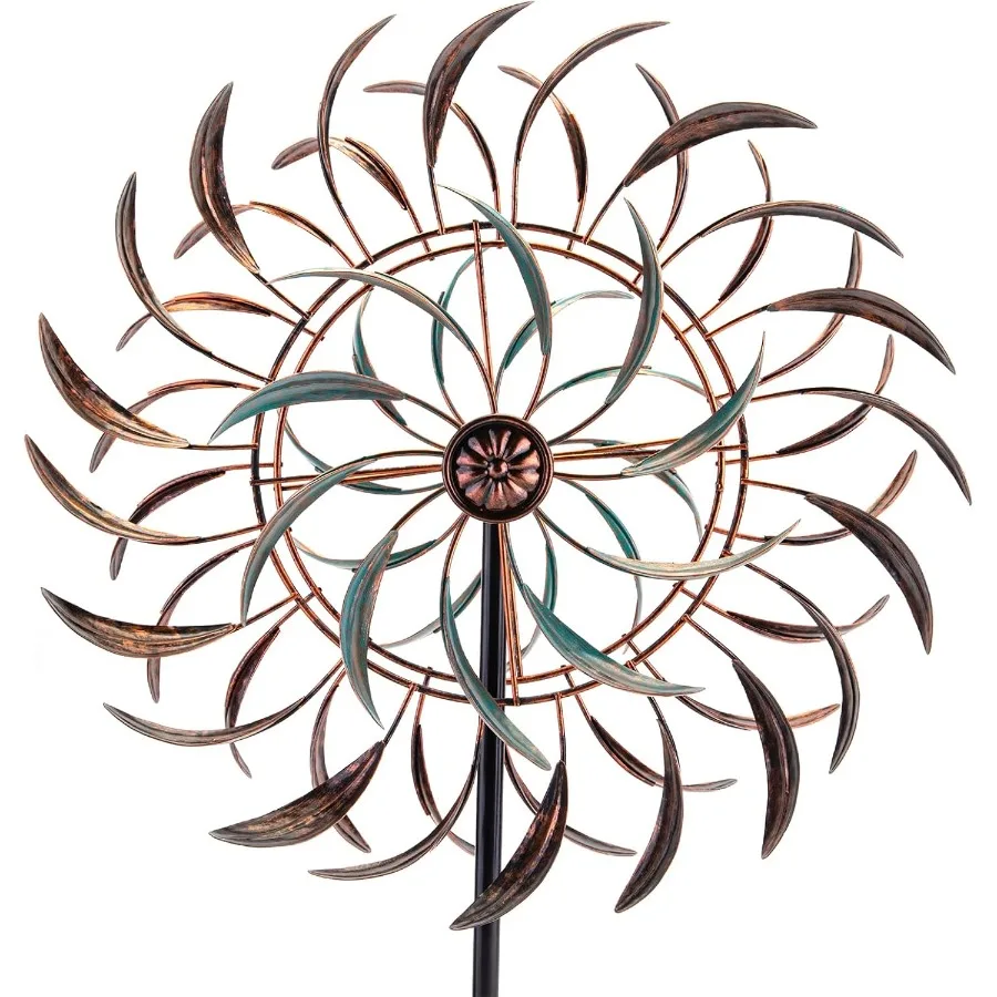 

Large Outdoor Metal Wind Spinners 360 Degrees Swivel Wind Sculpture Yard Art Decor for Patio Lawn and Garden 66 * 15.8 Inches