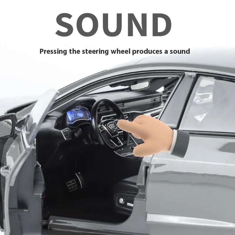 إصدار مفتاح التحكم عن بعد 1/18 نموذج سيارة أودي RS7، الإطارات قابلة للإزالة، حلي قابلة للجمع للبالغين، ديكور هدايا نموذجي