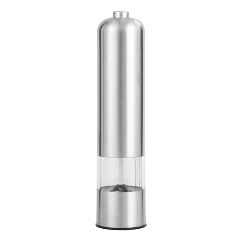 2 Pcs Stainless Steel Electric Salt And Pepper Mill Set Automatic Herb Spice Grinder Adjustable Coarseness Kitchen Tools