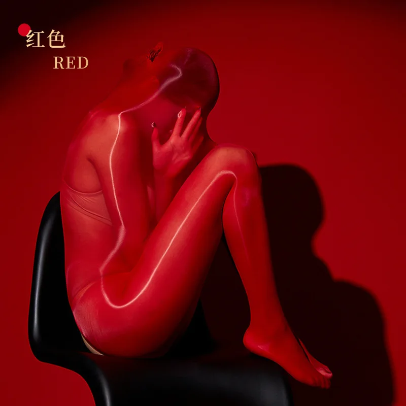 Medias ajustadas brillantes al óleo para todo el cuerpo, saco de dormir, jersey de Bondage para mamá, medias aceitosas de una pieza con todo incluido