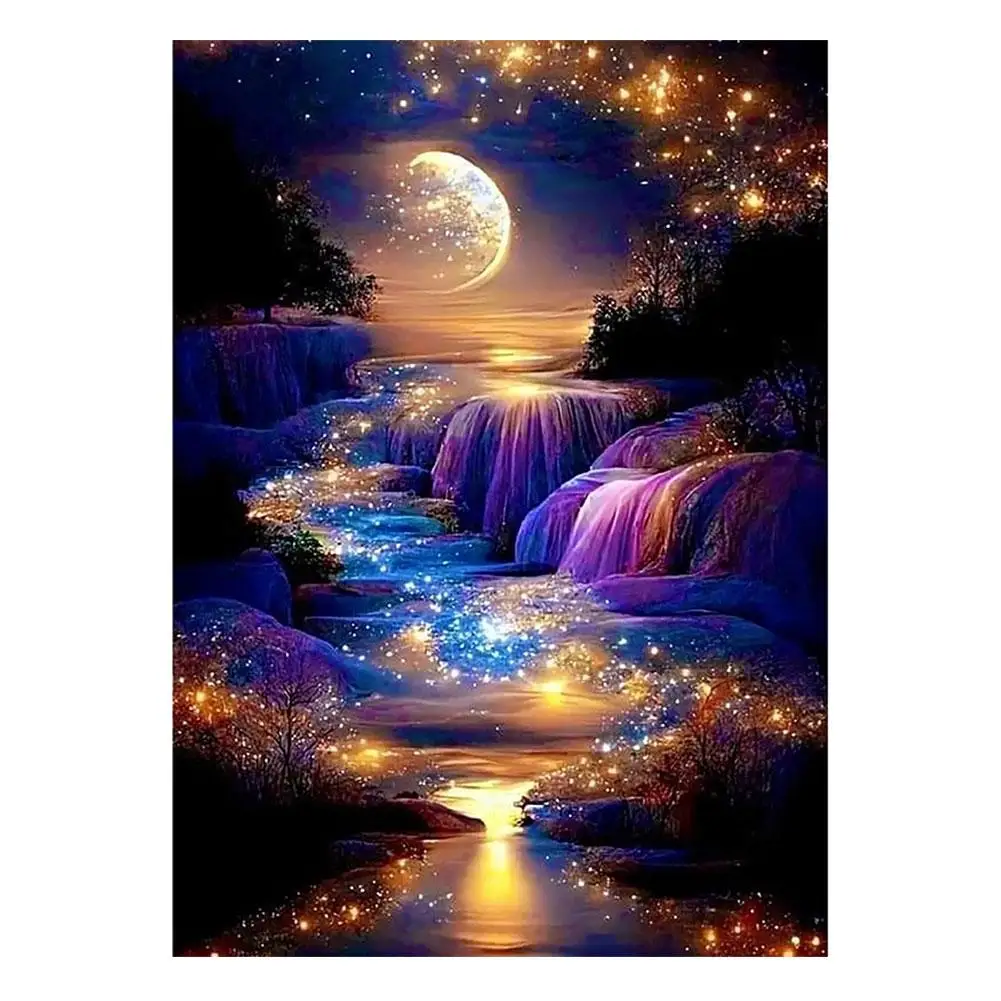 

DIY 5D Пейзаж Пляж Вышивка Крестом Звездная Ночь Облака Креативная Мозаика Стена Домашний Горный Хрусталь Diy Настенный Домашний Декор Подарок