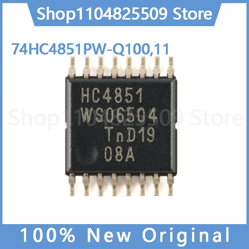 (5~30pcs) pcs 100% Original New 74HC4851PW-Q100,11 — TSSOP-16, 8-Channel Analog Multiplexer IC