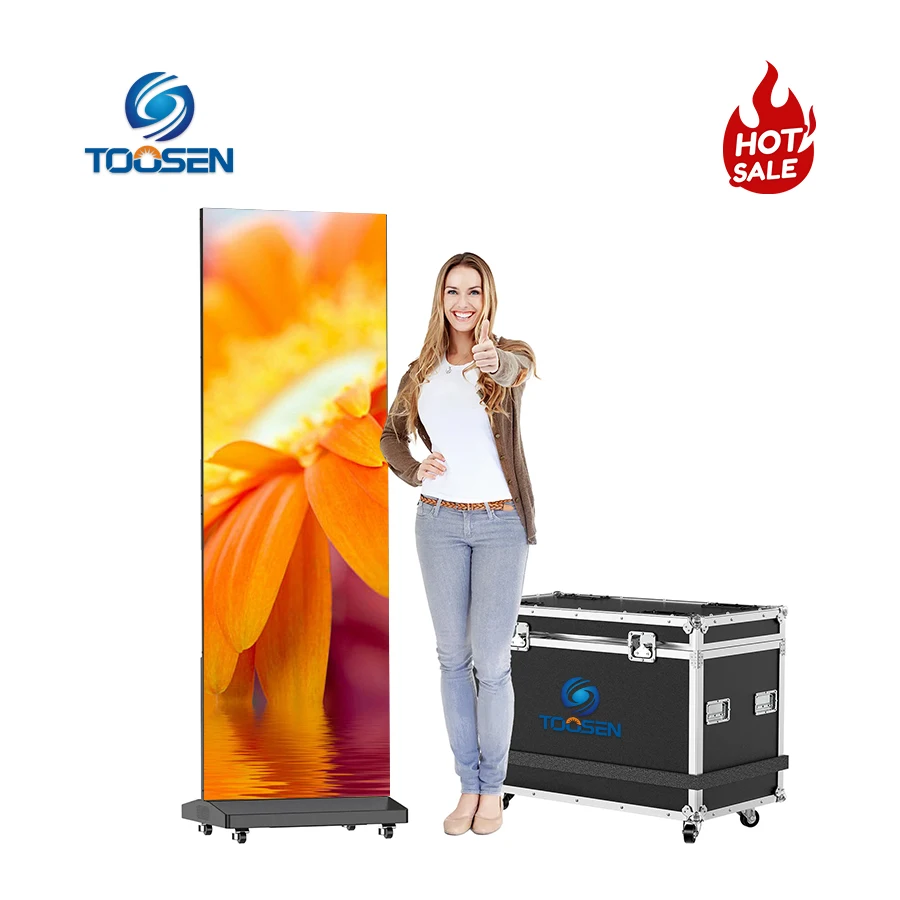 P2 P2.5 Foldable Full Color LED Poster Screen High Brightness Outdoor Indoor Floor Standing LED Display Screen