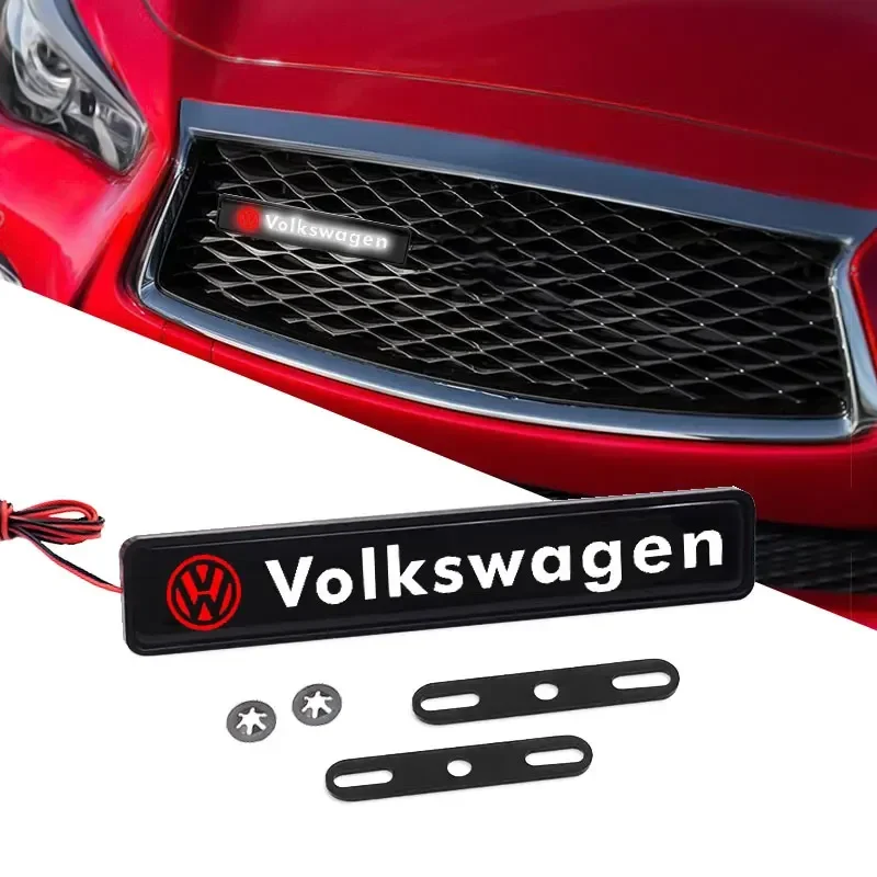 

Car LED Front Hood Grille Emblem Badge Decorative Light For Volkswagen GOLF Polo Tiguan VW TOURAN CADDY PASSAT Car Accessories