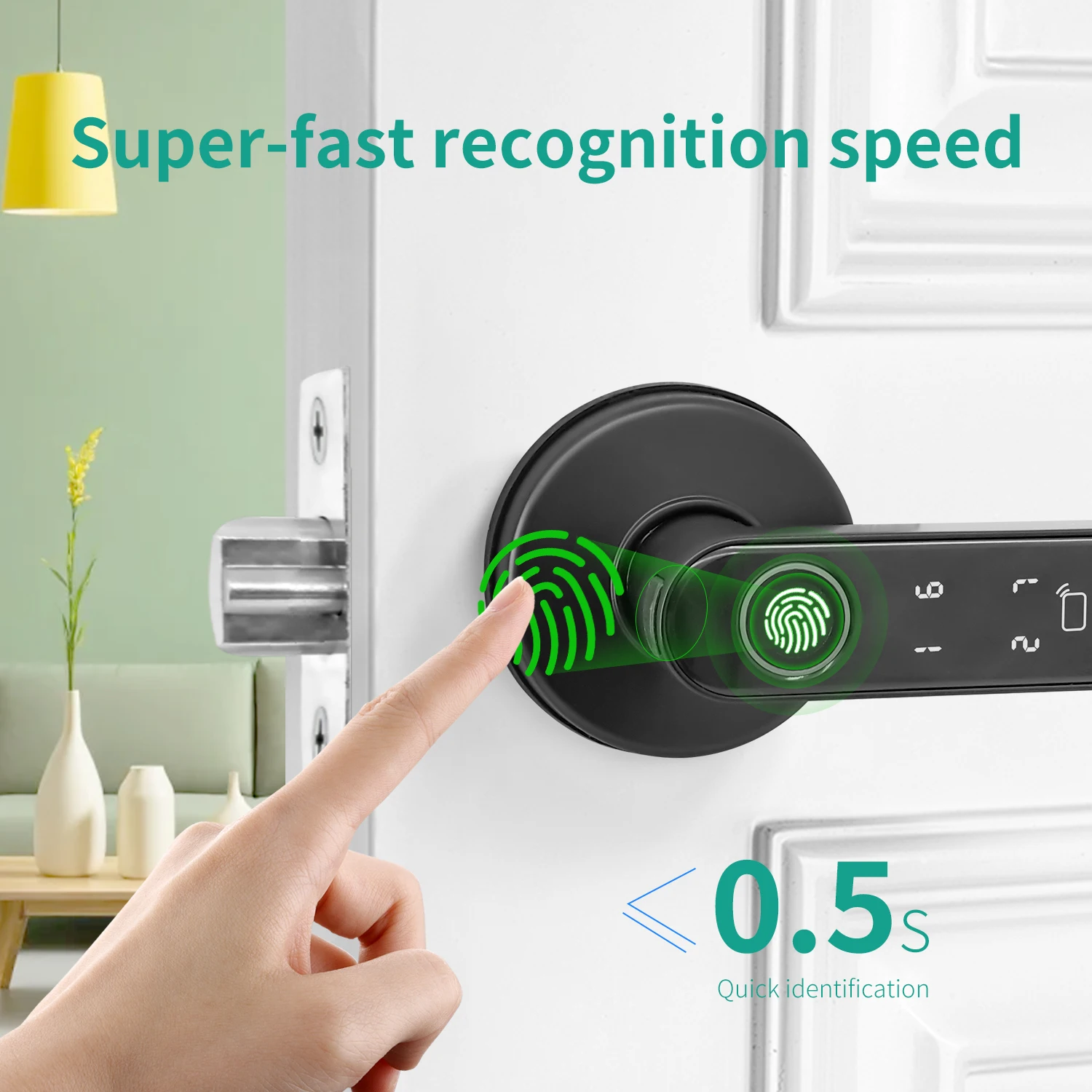 Tuya 5-in-1 Door Lock Smart Home Products Fingerprint Locks	Remote Control App Unlock Support Password IC Card Key Unlock
