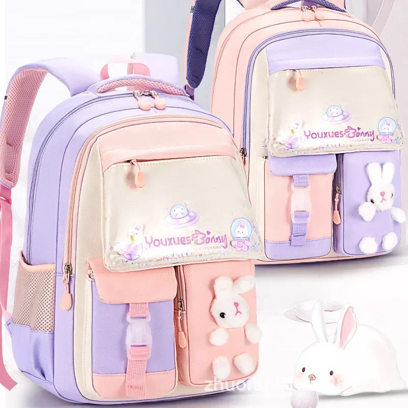 Girls Backpack Cute Cartoon Child School Bag Waterproof Primary Book Bags Teenage Schoolbag Junior High School Kid Shoulder Bags