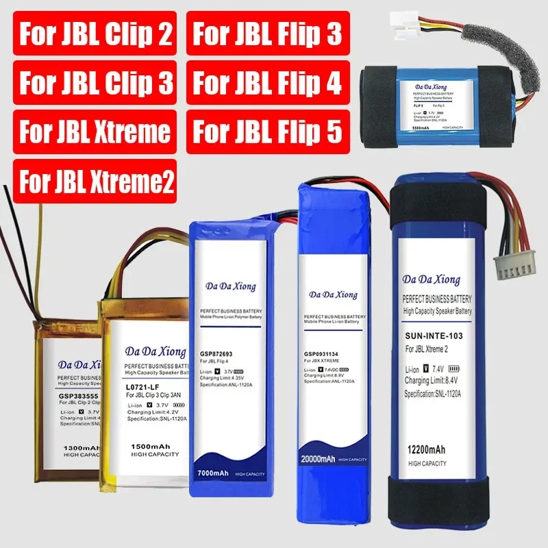 Replacement Battery For JBL Charge Flip Clip Xtreme 2 3 4 5 Flip3 Flip4 Flip5 Clip2 Clip3 Xtreme2 GSP0931134 Speaker Bateria