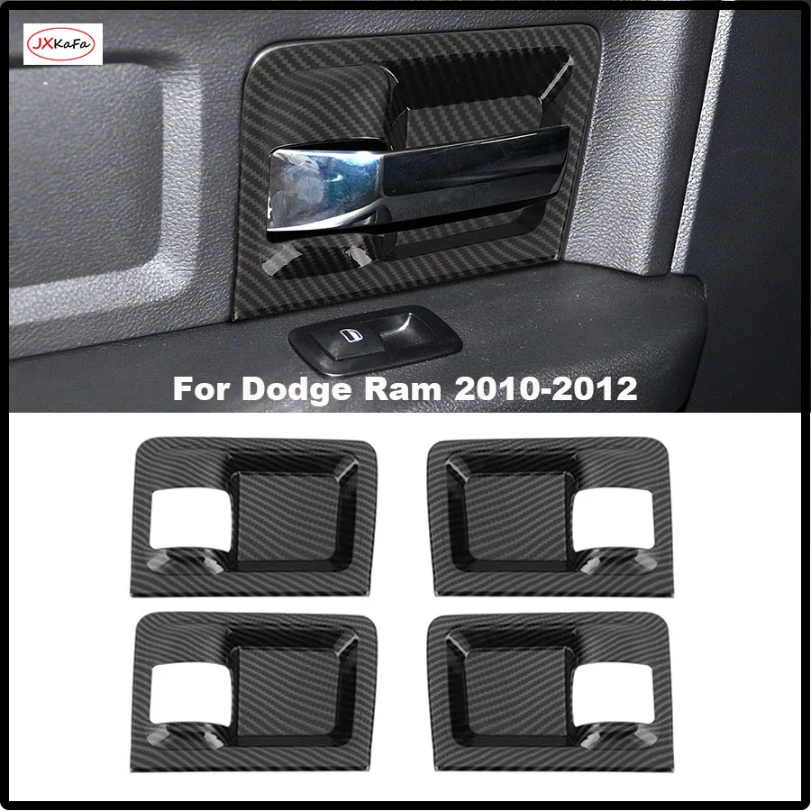 For Dodge Ram 2010-2012 Left Hand Drive Car Interior Door Handle Decoration Cover Trim ABS Stickers New Auto Styling Accessories