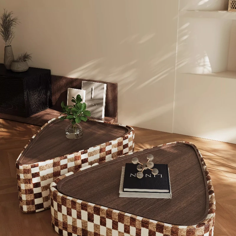 

living room household small apartment light luxury high sense minimalist antique coffee table combination designer storage