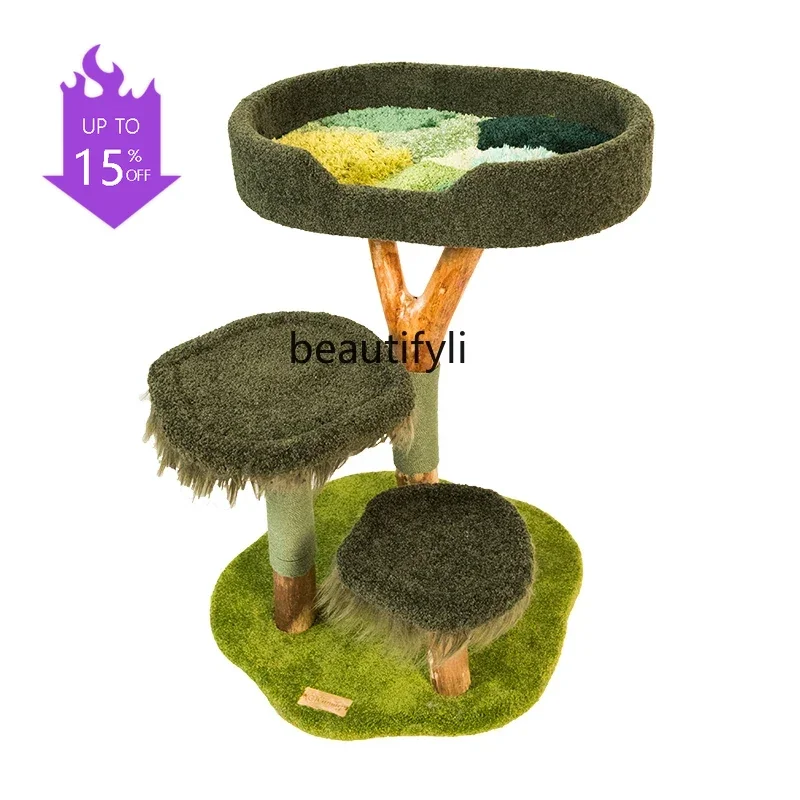 PPP  Wilderness Jungle Cat Climbing Frame Creative New Simulation Cat House Nest Toy Family Durable Cat Scratch Board Climb