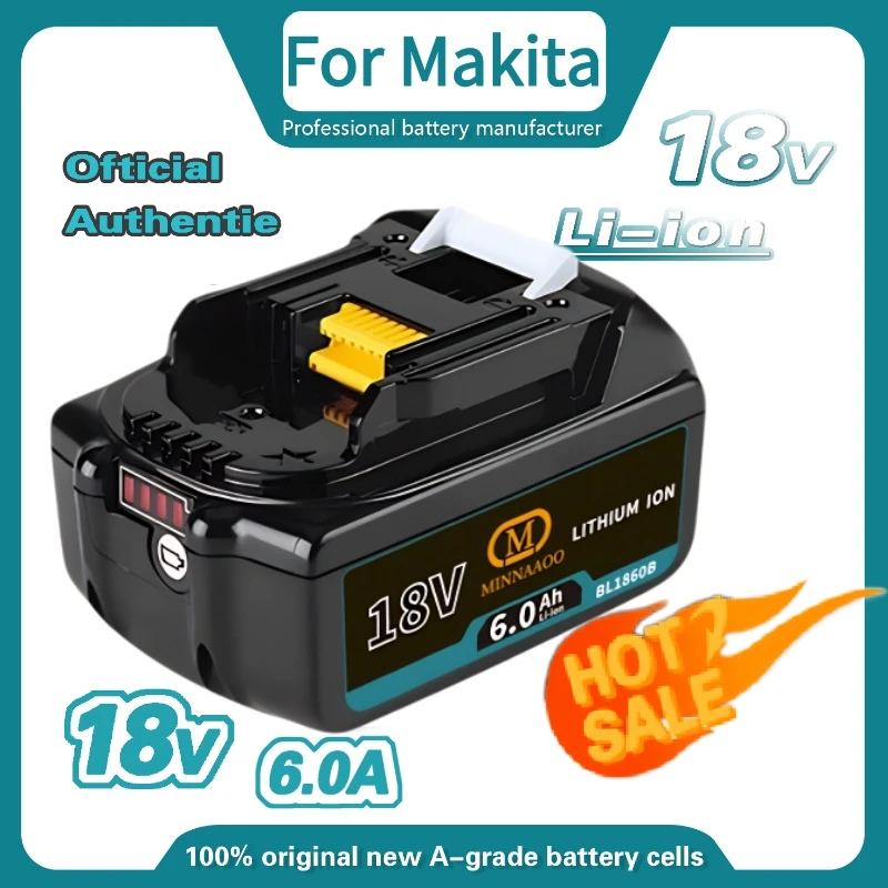 

100% Original For Makita 18V Battery 5Ah/6Ah Lithium Replacement for BL1830B BL1840B BL1850B Power Tool Battery Packs