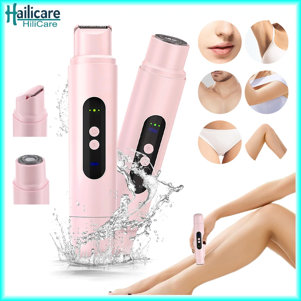

Electric Razor for Women 2-in-1 Dual-Head Body Hair Remover Mini Shaver IPX7 Waterproof Electric Shaver Painless Ladies Epilator