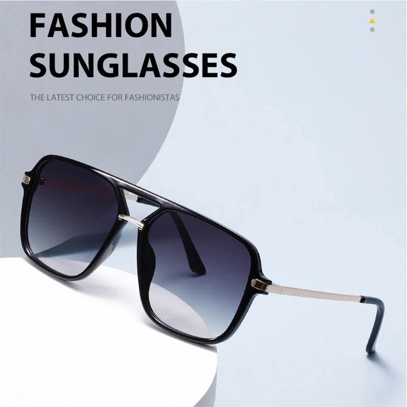 Klassische Doppelsteg-Sonnenbrille aus Kunststoff und Metall, trendige Brille, ein Muss für den täglichen Gebrauch und das Fotografieren