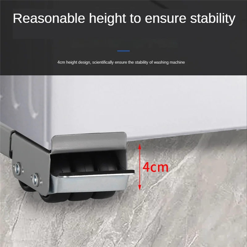 

Washing Machine Stand Universal 24 Wheel Dryer Holder Extendable Refrigerator Base Mobile Cart Storage Shelves