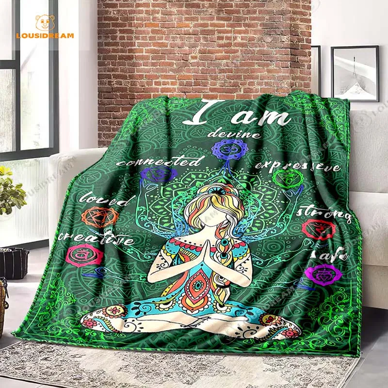 

Yoga Seven Chakras FlannelWarm Soft Printed Blanket Bedroom Livingroom Bed Warm Soft Comfortable AirConditioner Office Throw