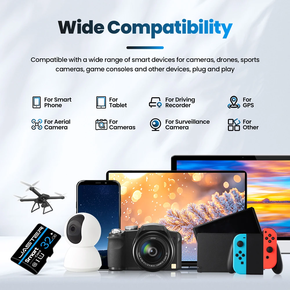 TF 고속 읽기 및 쓰기 메모리 카드 128GB 64GB 플라스틱 메모리 스틱 32GB 16GB 트랜스플래시 카드 8GB 휴대폰 카메라용