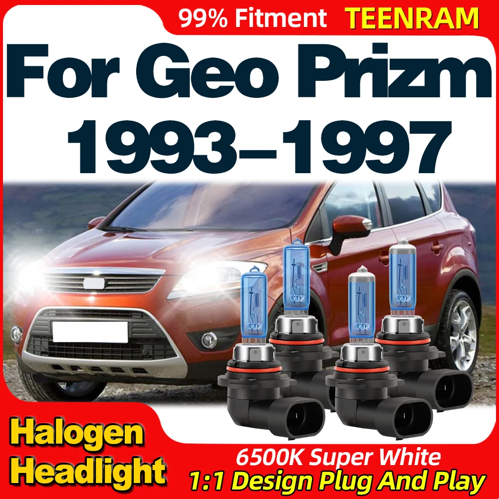 

24000LM Halogen Headlight 200W 12V Super Bright Car Lights Bulbs 6500K Plug And Play For Geo Prizm 1993 1994 1995 1996 1997