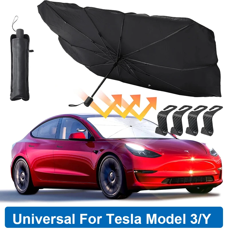 

Sun Visor Windshield Sunshade Foldable UV Protection Cover Umbrella For Tesla Model 3/Y Honda Nissan Toyota Ford Car Accessories