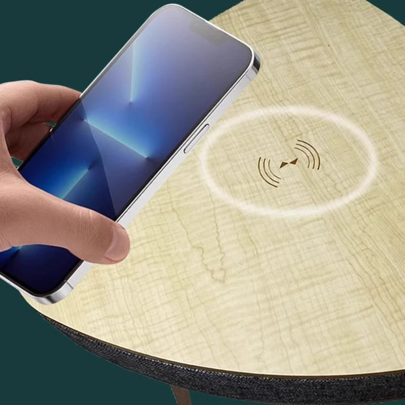 طاولة جانبية أوروبية من الخشب الصلب، طاولة نهاية ذكية متعددة الوظائف لغرفة المعيشة/غرفة النوم، أثاث زاوية صغير مزخرف