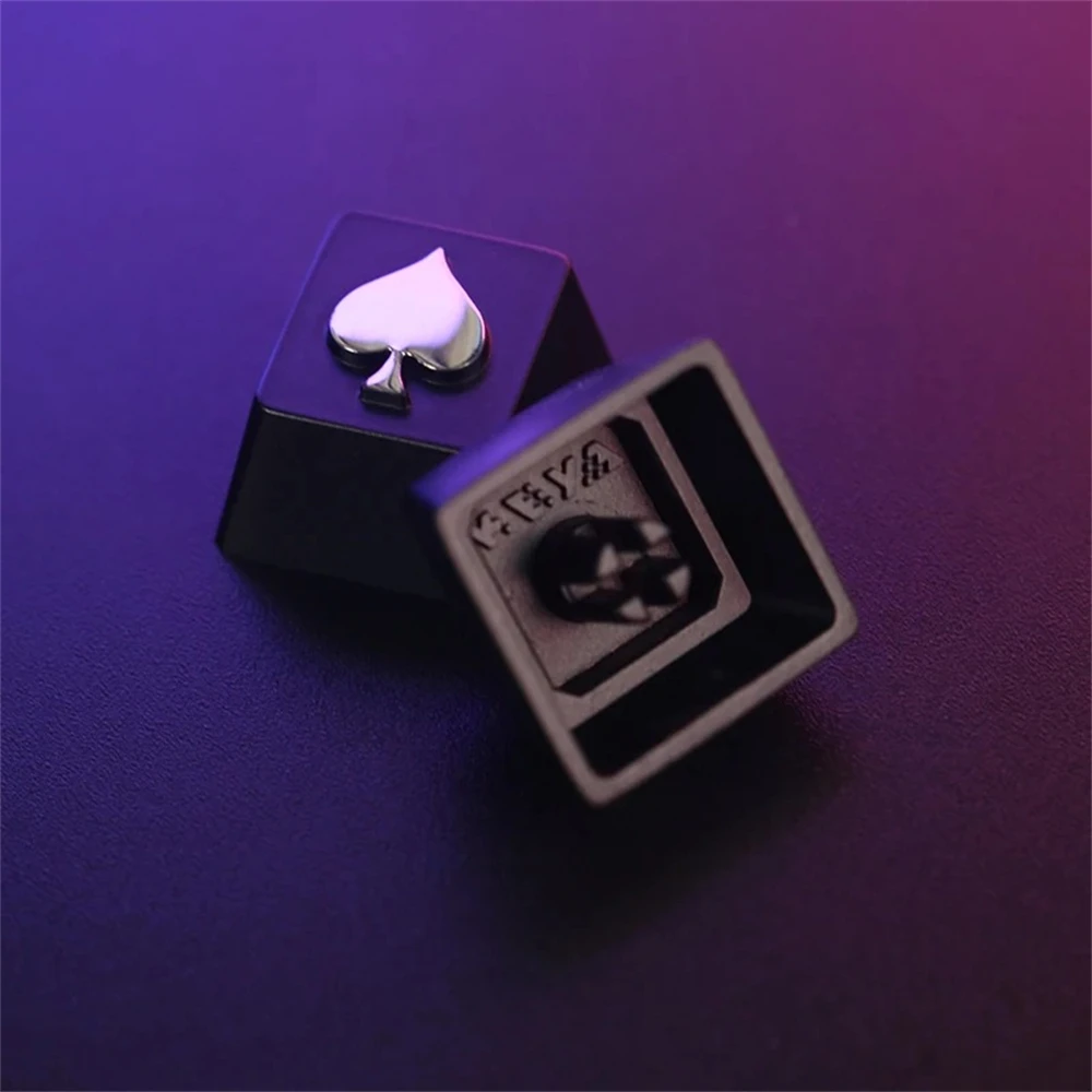 KeyStone Embossed Poker Keycap - Suit Series Metal Alloy Mechanical Keycap for Cherry MX R4 Height Premium Keycaps Set"