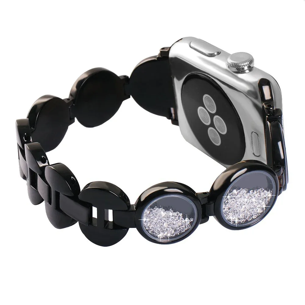 Женский ремешок-браслет для Apple Watch Band 40 мм 41 мм 42 мм 44 мм Роскошная блестящая металлическая цепочка iWatch Ultra 2 49 мм 46 мм 45 мм SE 7 8 9 10