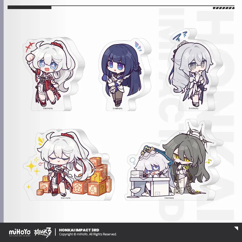 [Genuine] Honkai Impact 3rd Official miHoYo Original XGQX Series Q Version Thick Acrylic Stand Kiana Cosplay Accessory Xmas Gift