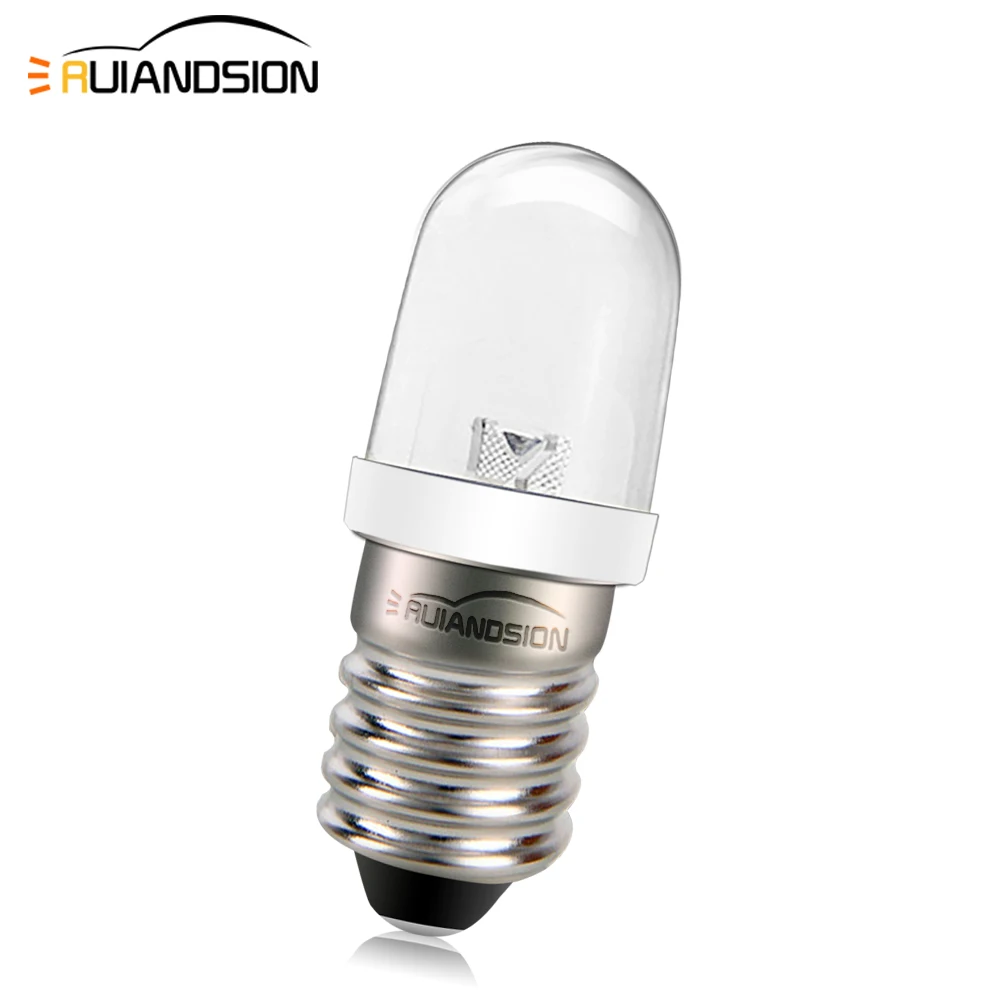 

RUIANDSION 2X E10 F5 Screw Base Led Bulb AC 220V 230V 6000K 4300K Warm White Instrument Machine Tool Indicator Illumination 1W
