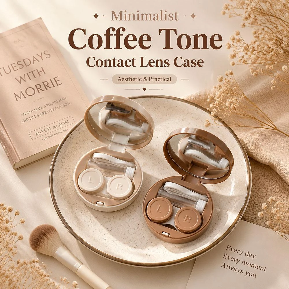 All‑in‑one Contact Lens Case Built‑in Mirror Tweezer Solution Bottle Mini Travel Contact Lenses  Box For Daily Outdoor Travel
